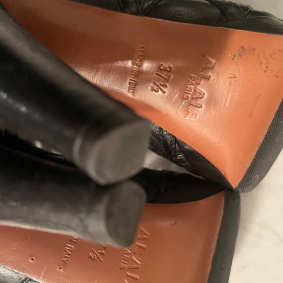 Alaia Black Leather Cage Strappy Open Toed Heels - Picture 7 of 10